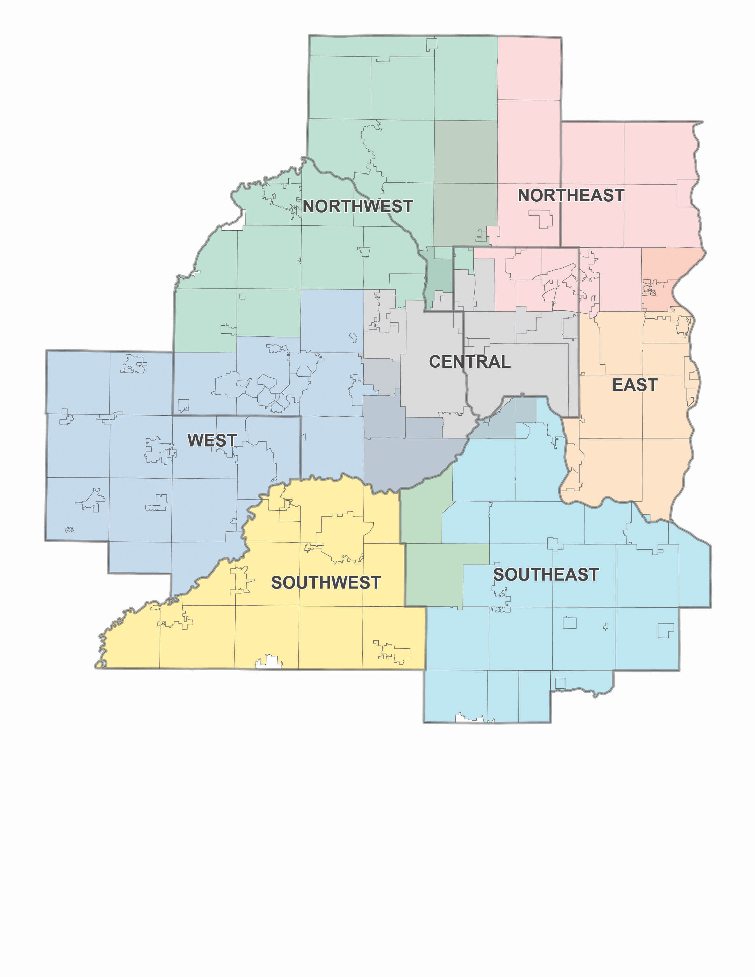 Map of subregional water supply planning areas